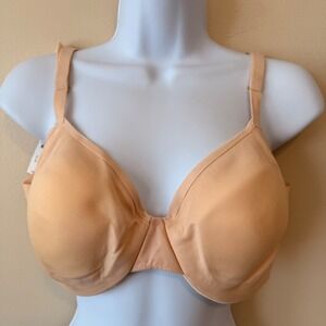 Soma Unlined Perfect Coverage Bra 38D Pale Sand Nude Underwire 570366323 New